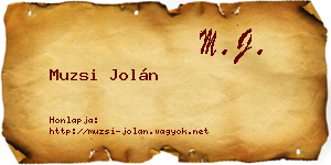 Muzsi Jolán névjegykártya