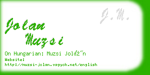 jolan muzsi business card